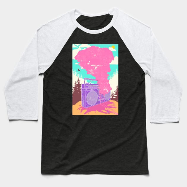 MELTED BOOMBOX Baseball T-Shirt by Showdeer